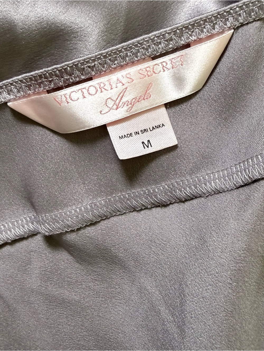 Vintage Victoria’s Secret Angels Satin Slip Dress Robe Set Smoky Pewter Lavender - Picture 11 of 14